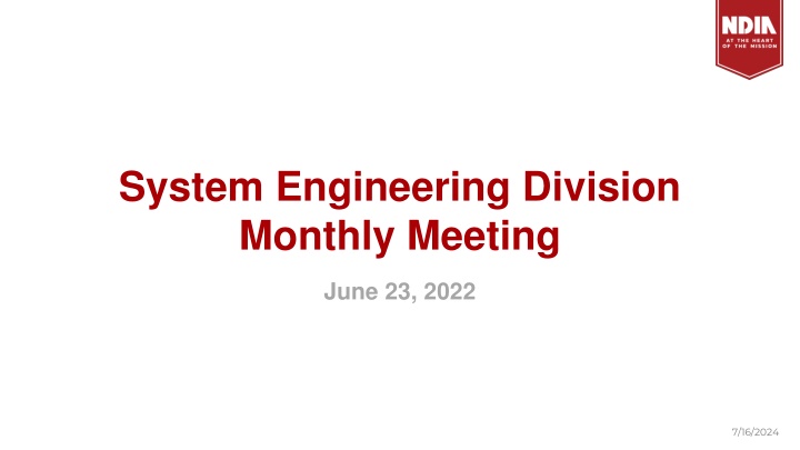 system engineering division monthly meeting