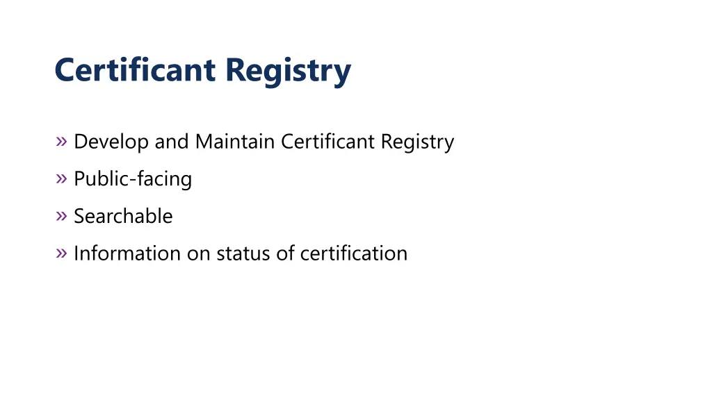 certificant registry