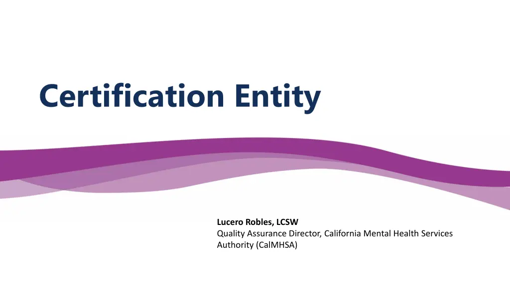 certification entity