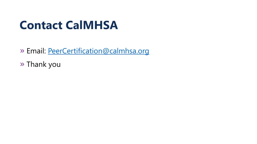 contact calmhsa