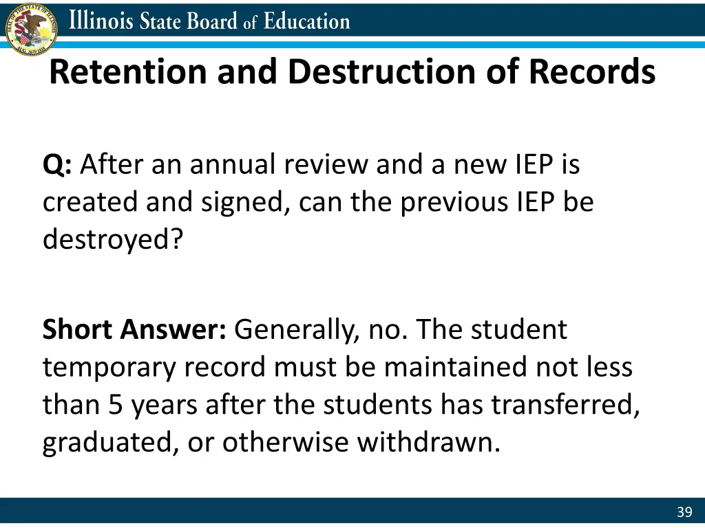 retention and destruction of records 5