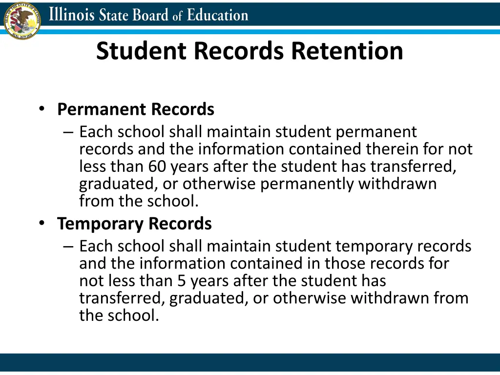 student records retention