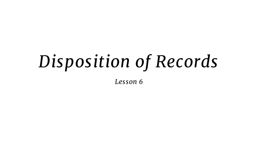 disposition of records