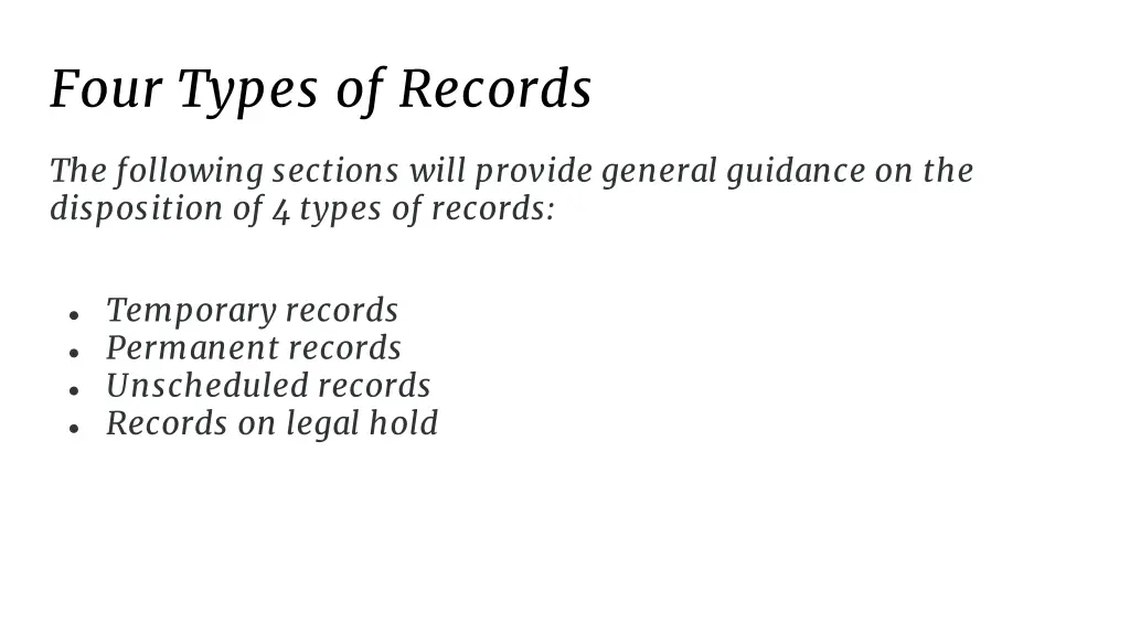 four types of records