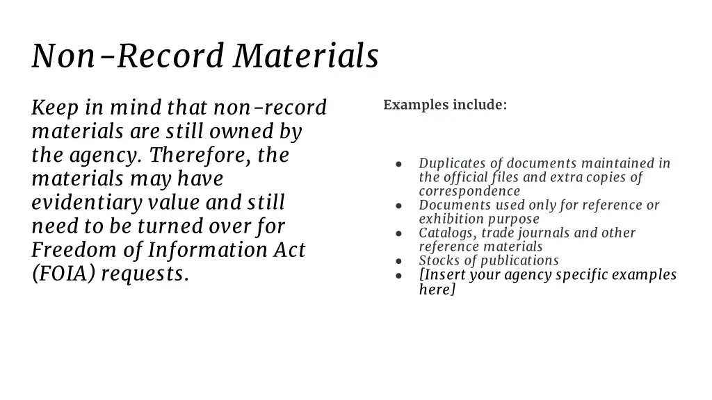 non record materials