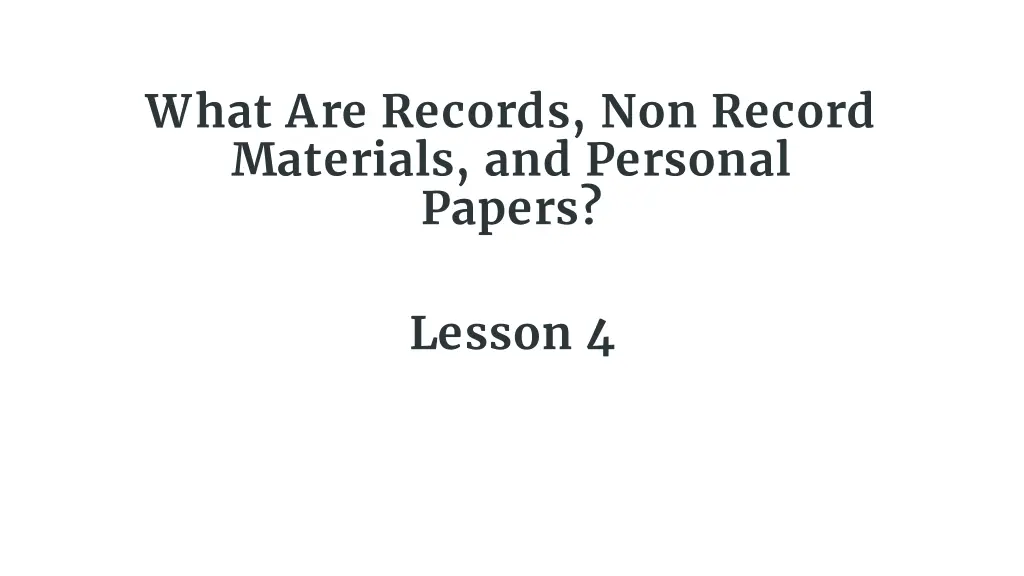 what are records non record materials