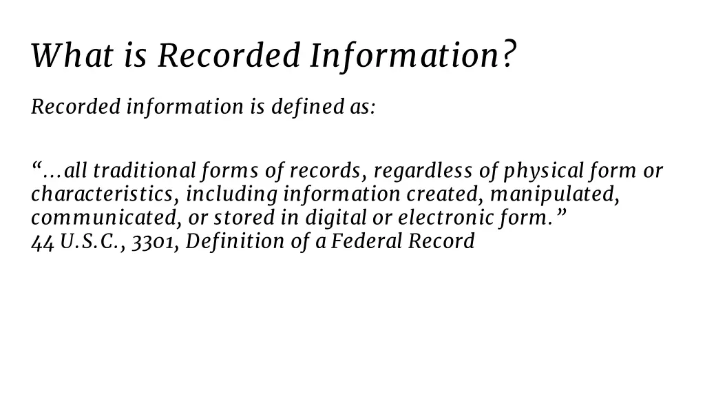 what is recorded information