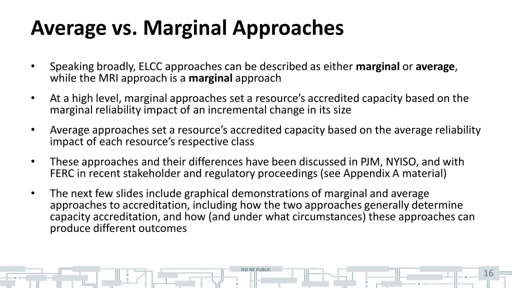 average vs marginal approaches