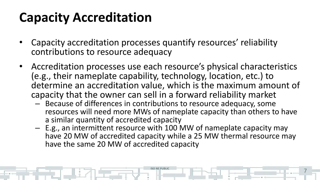 capacity accreditation