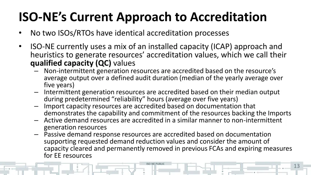 iso ne s current approach to accreditation