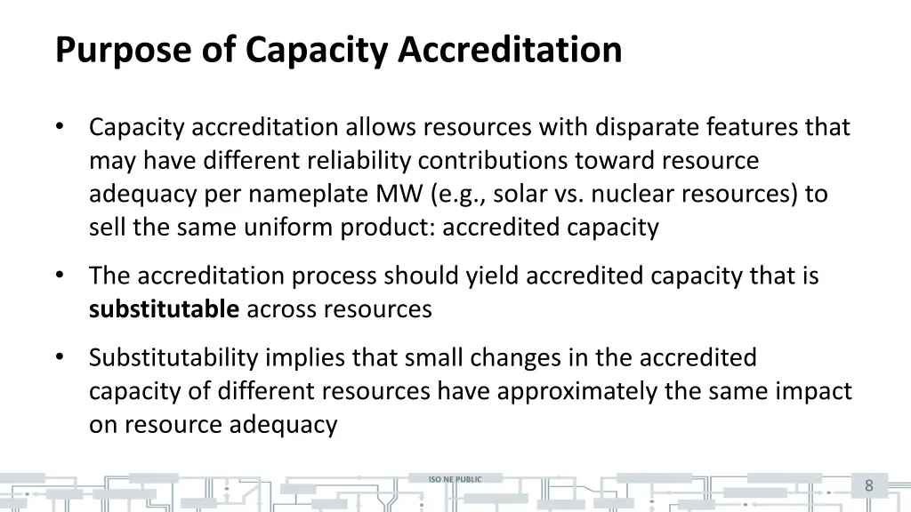 purpose of capacity accreditation