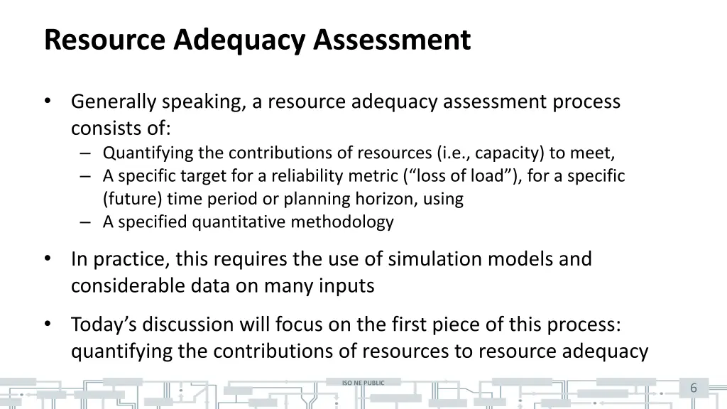 resource adequacy assessment