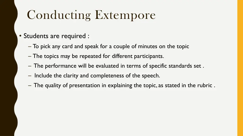 conducting extempore