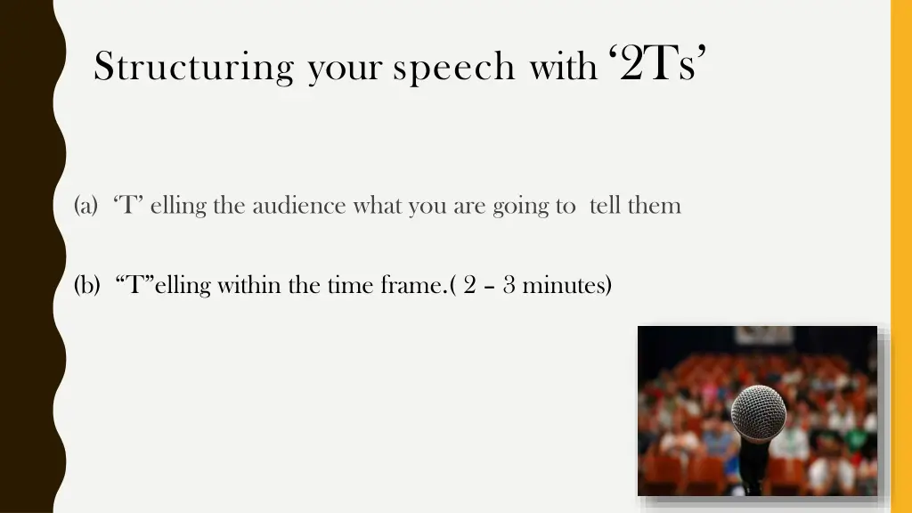 structuring your speech with 2ts