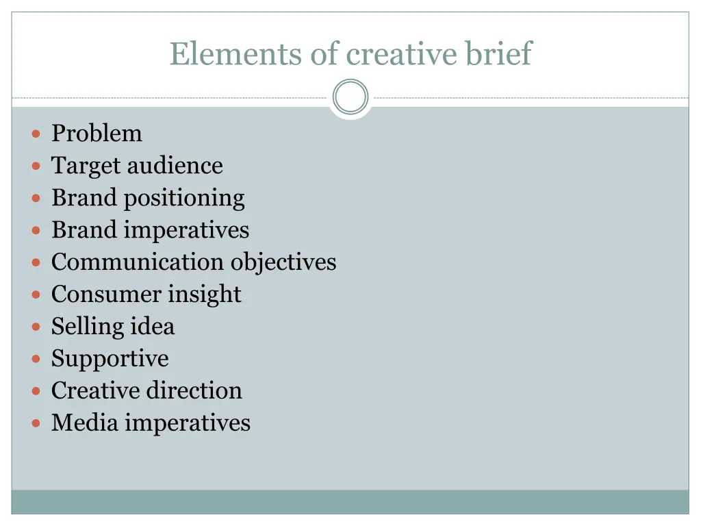 elements of creative brief