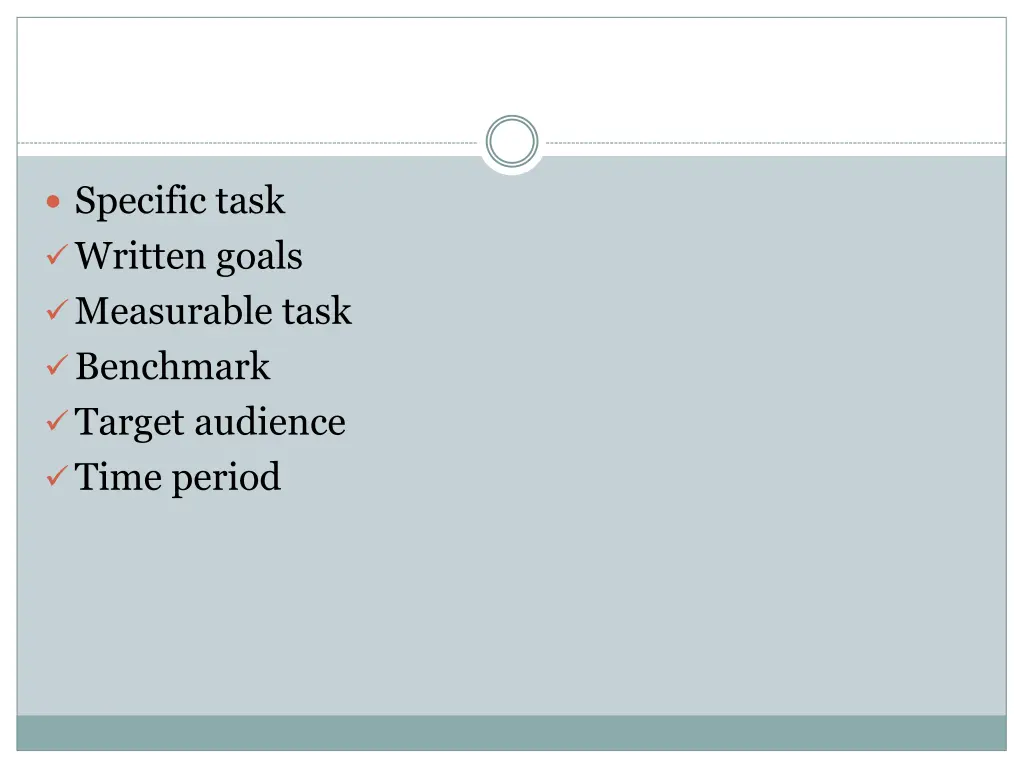 specific task written goals measurable task