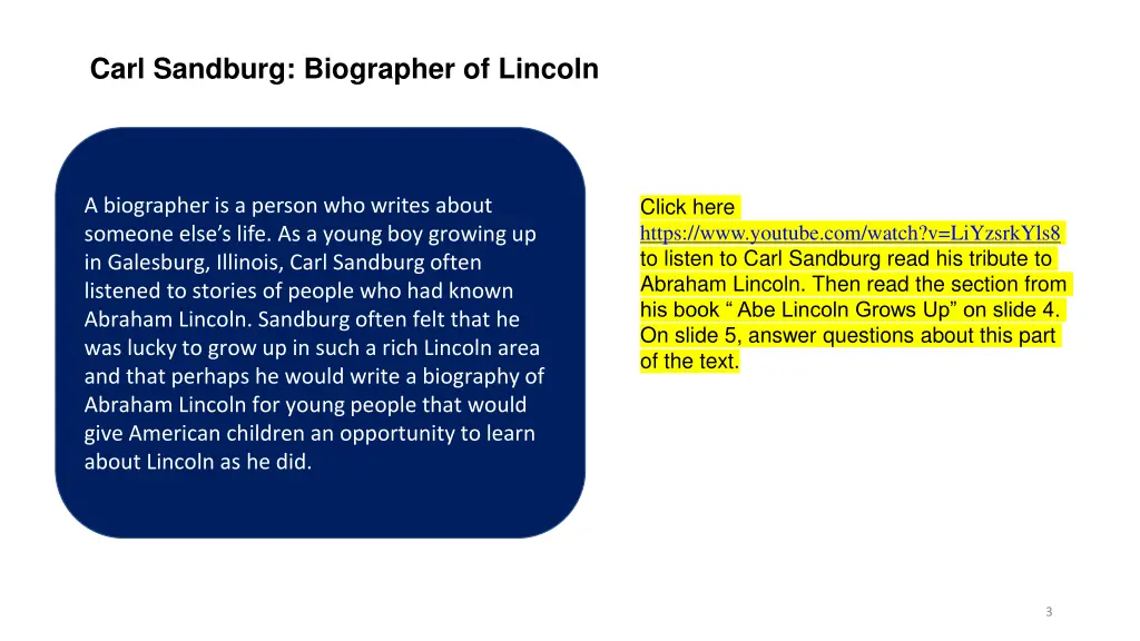 carl sandburg biographer of lincoln