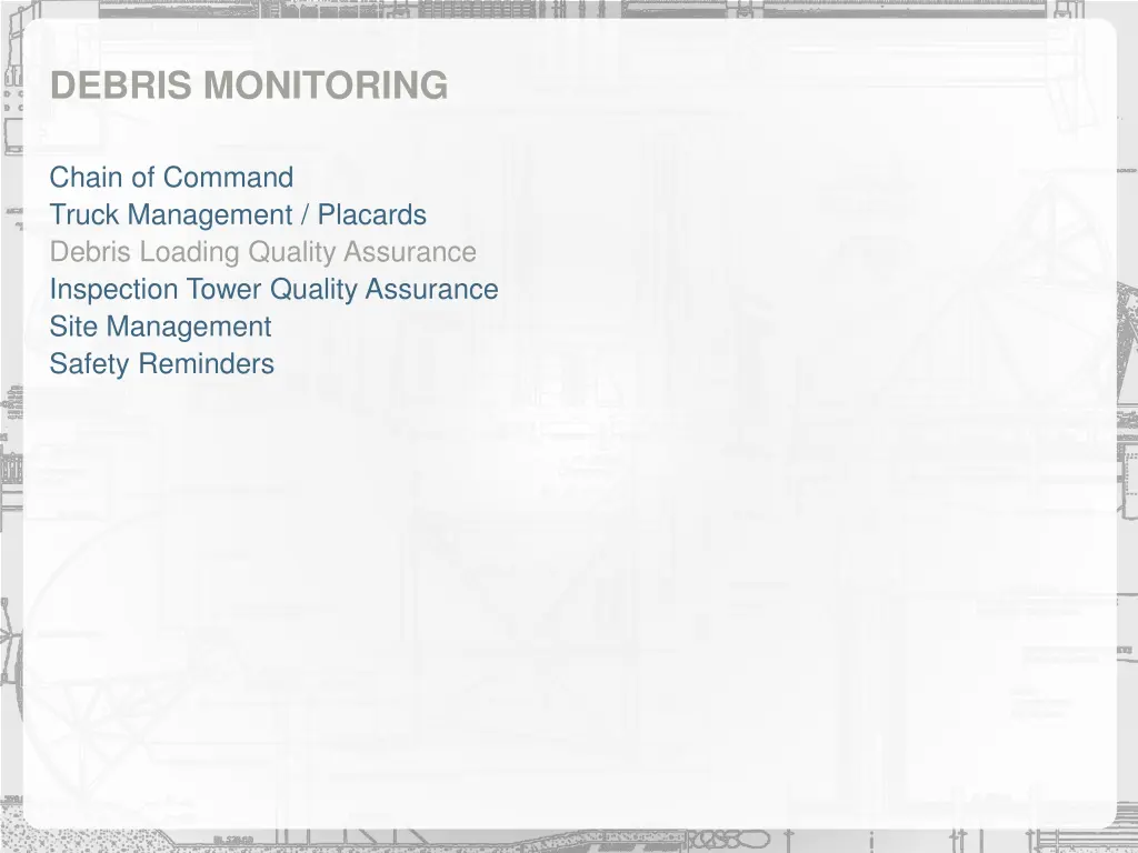 debris monitoring 3