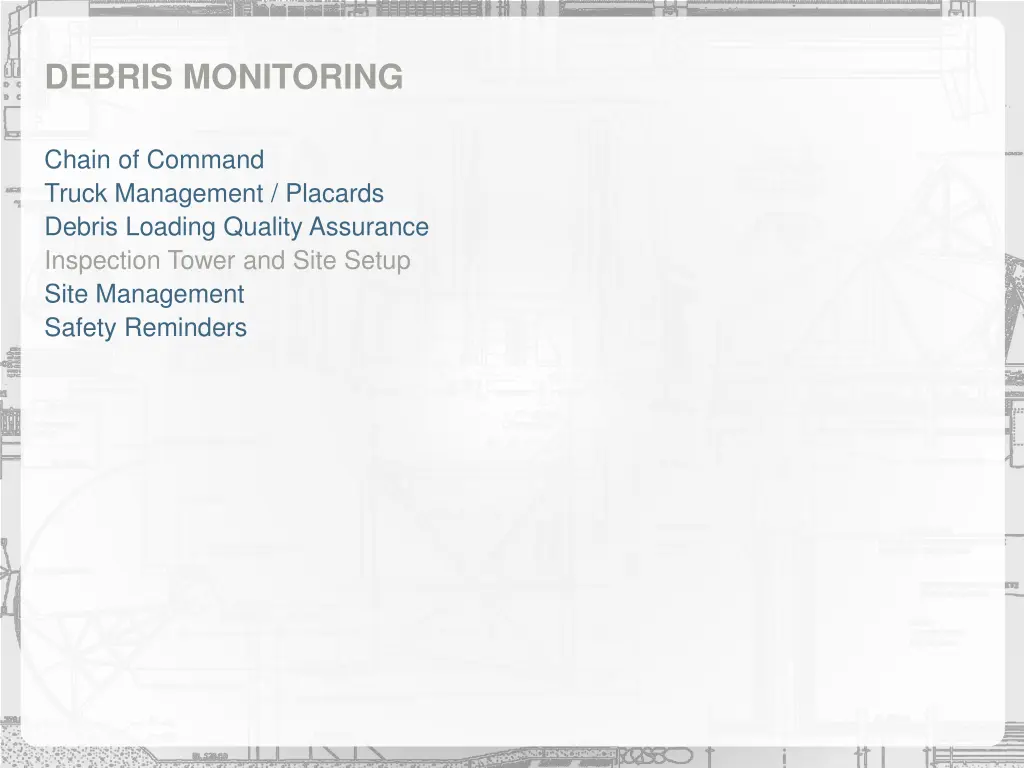 debris monitoring 4