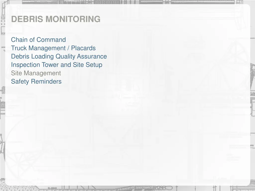 debris monitoring 5