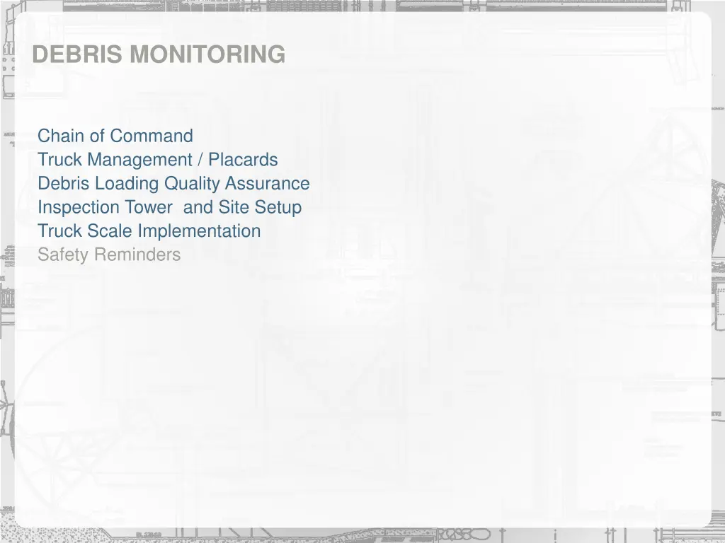 debris monitoring 6