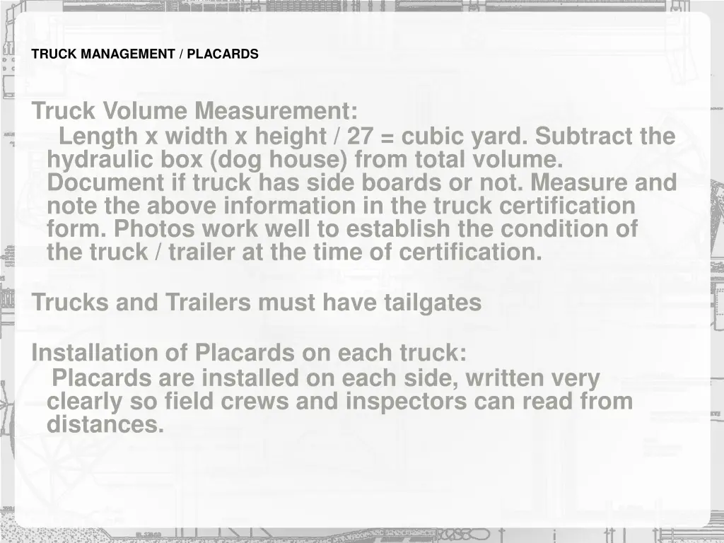 truck management placards