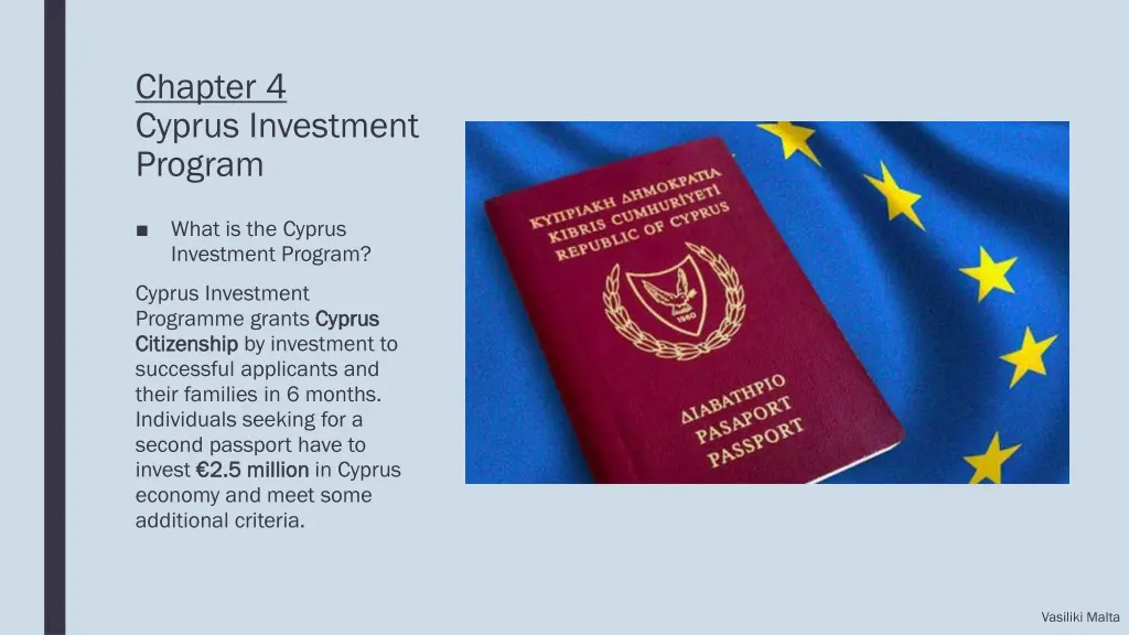 chapter 4 cyprus investment program