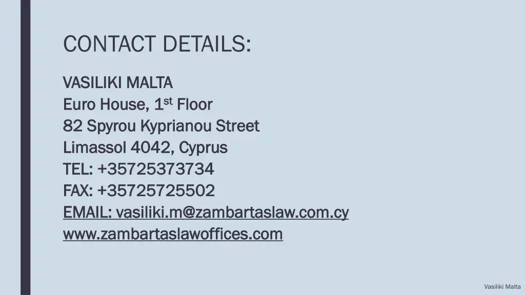 contact details