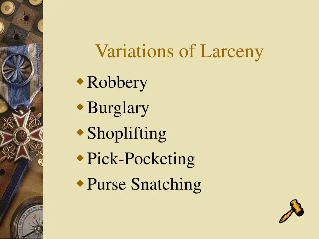 variations of larceny