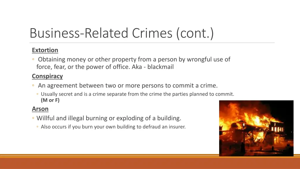 business related crimes cont