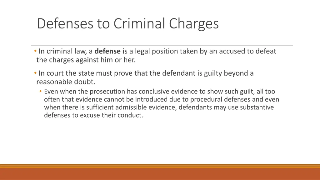 defenses to criminal charges