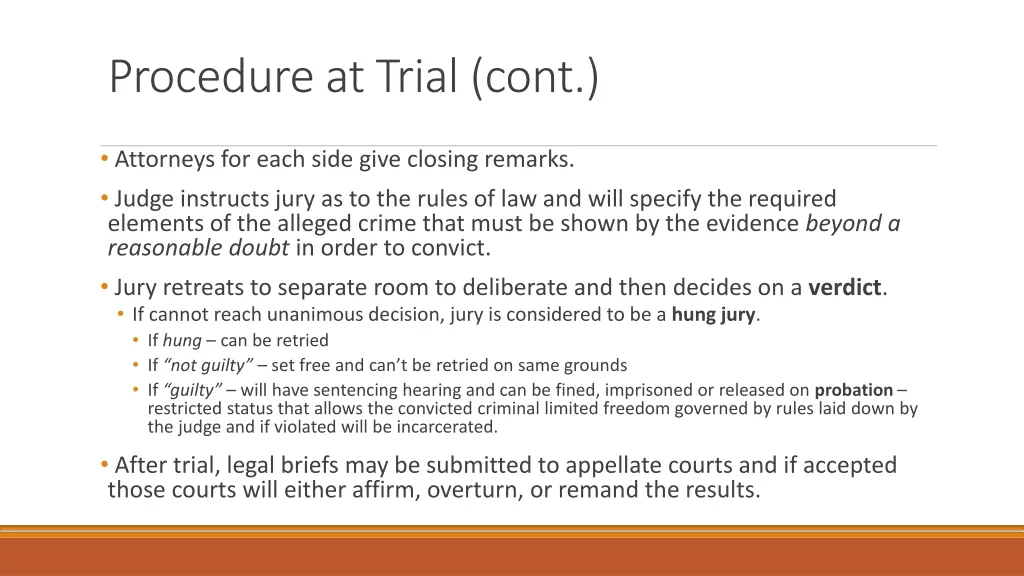 procedure at trial cont 1