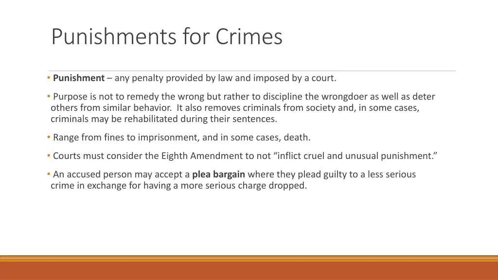 punishments for crimes