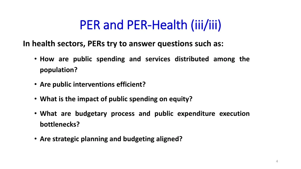 per and per per and per health iii iii