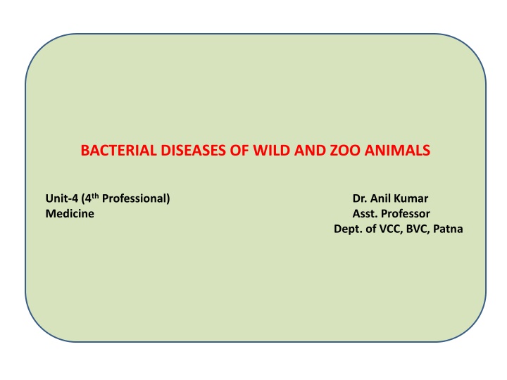 bacterial diseases of wild and zoo animals