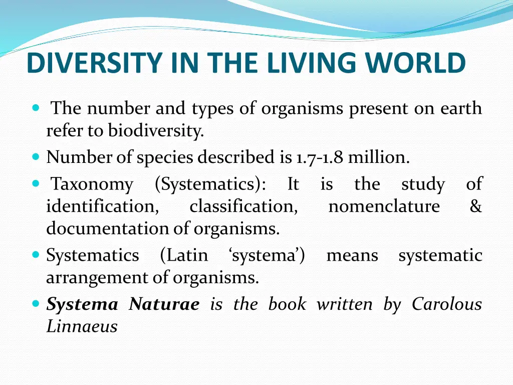 diversity in the living world