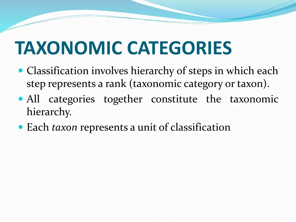 taxonomic categories