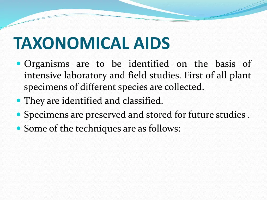 taxonomical aids