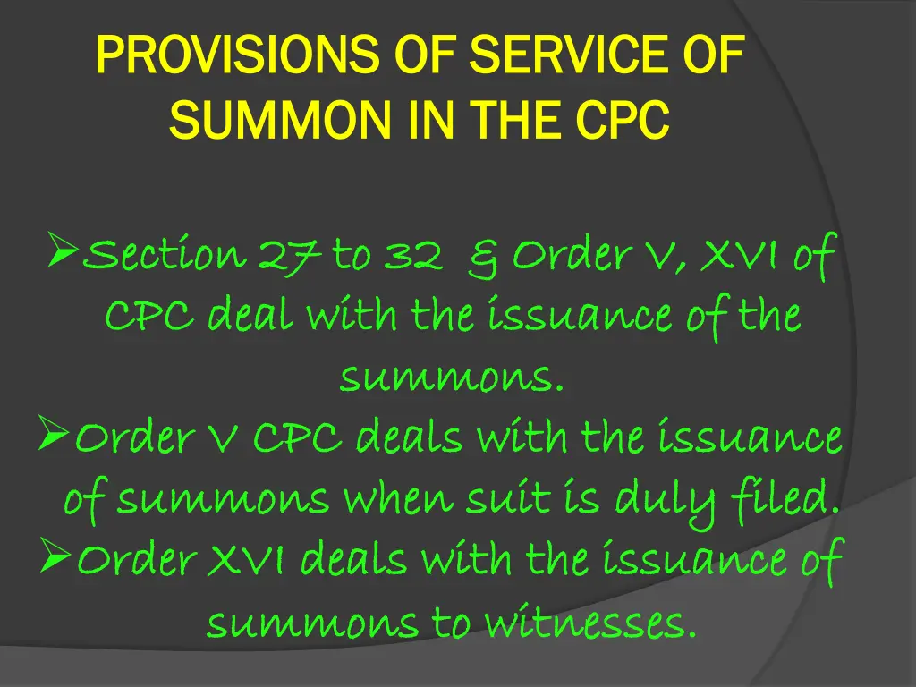 provisions of service of provisions of service