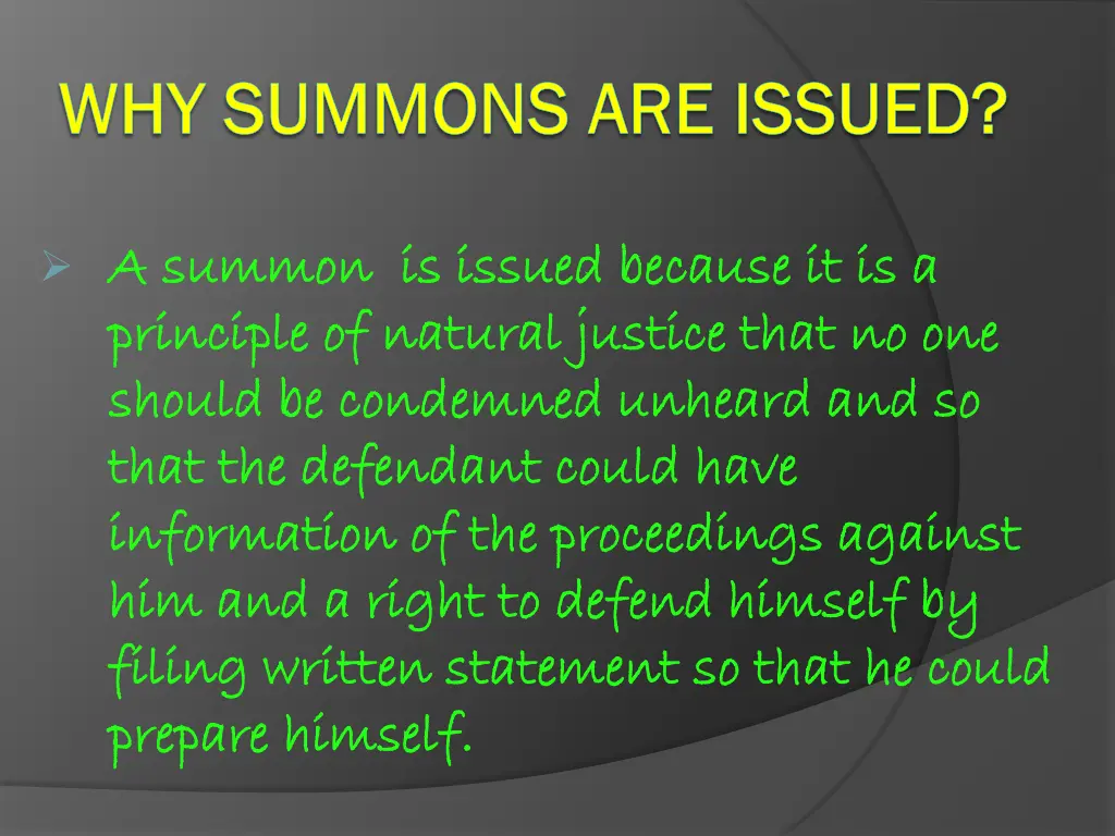 why summons are issued why summons are issued