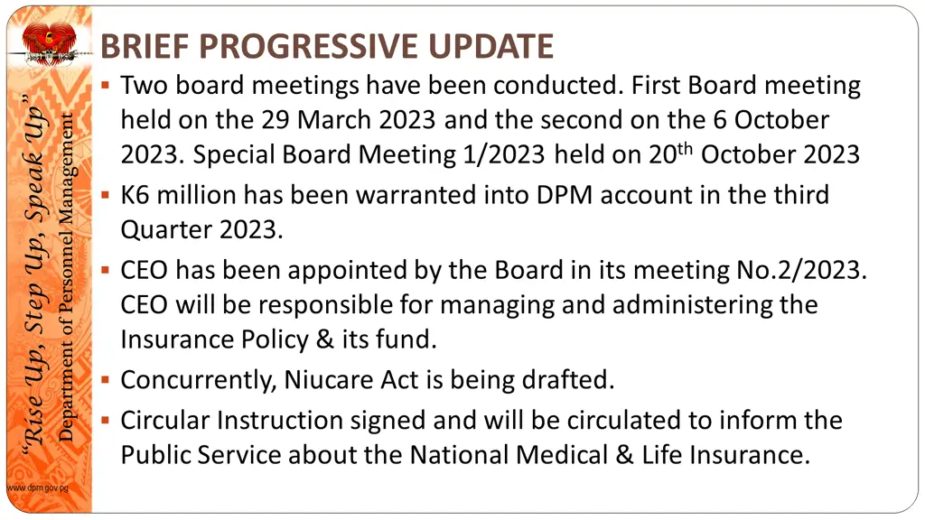 brief progressive update two board meetings have