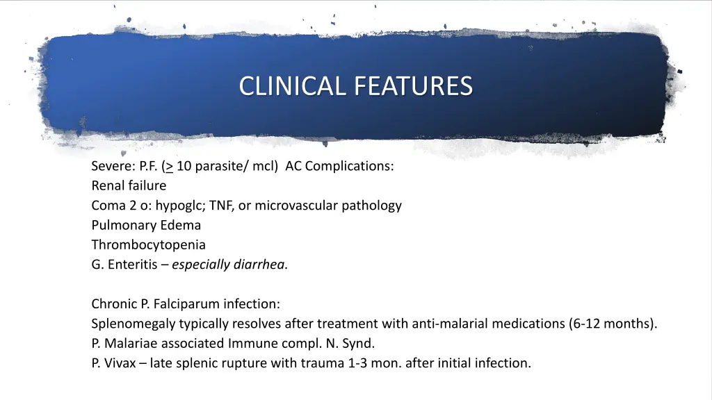 clinical features