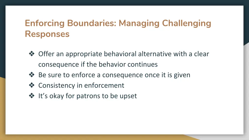 enforcing boundaries managing challenging