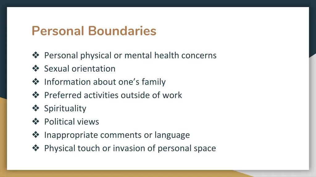 personal boundaries