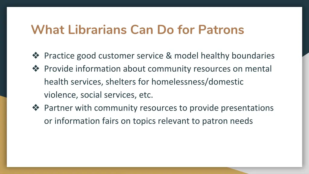 what librarians can do for patrons