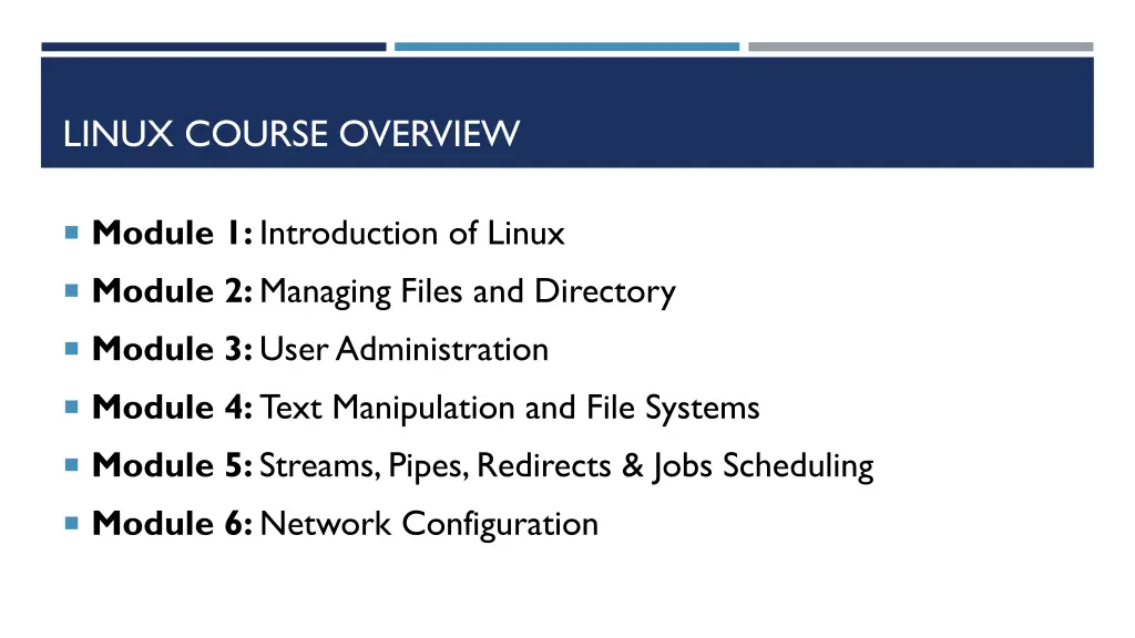 linux course overview