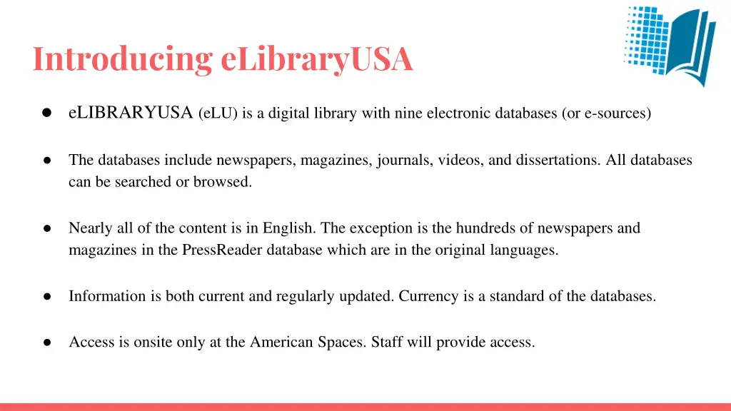 introducing elibraryusa