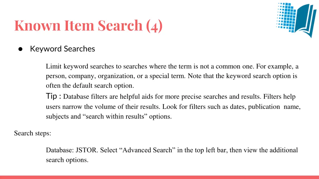 known item search 4