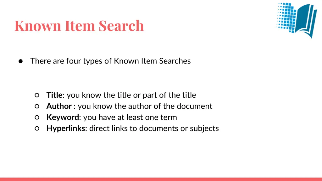 known item search