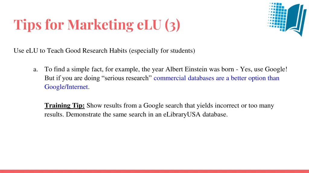 tips for marketing elu 3